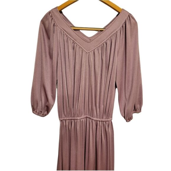 Vintage 1970s Purple Dress 6 8 - Picture 4 of 9